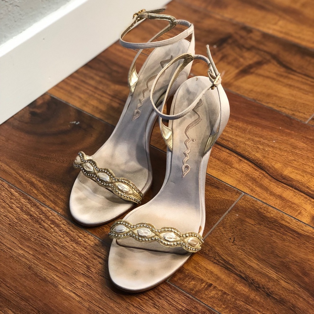 Ivory Nina open toe special occasion sparkly heels